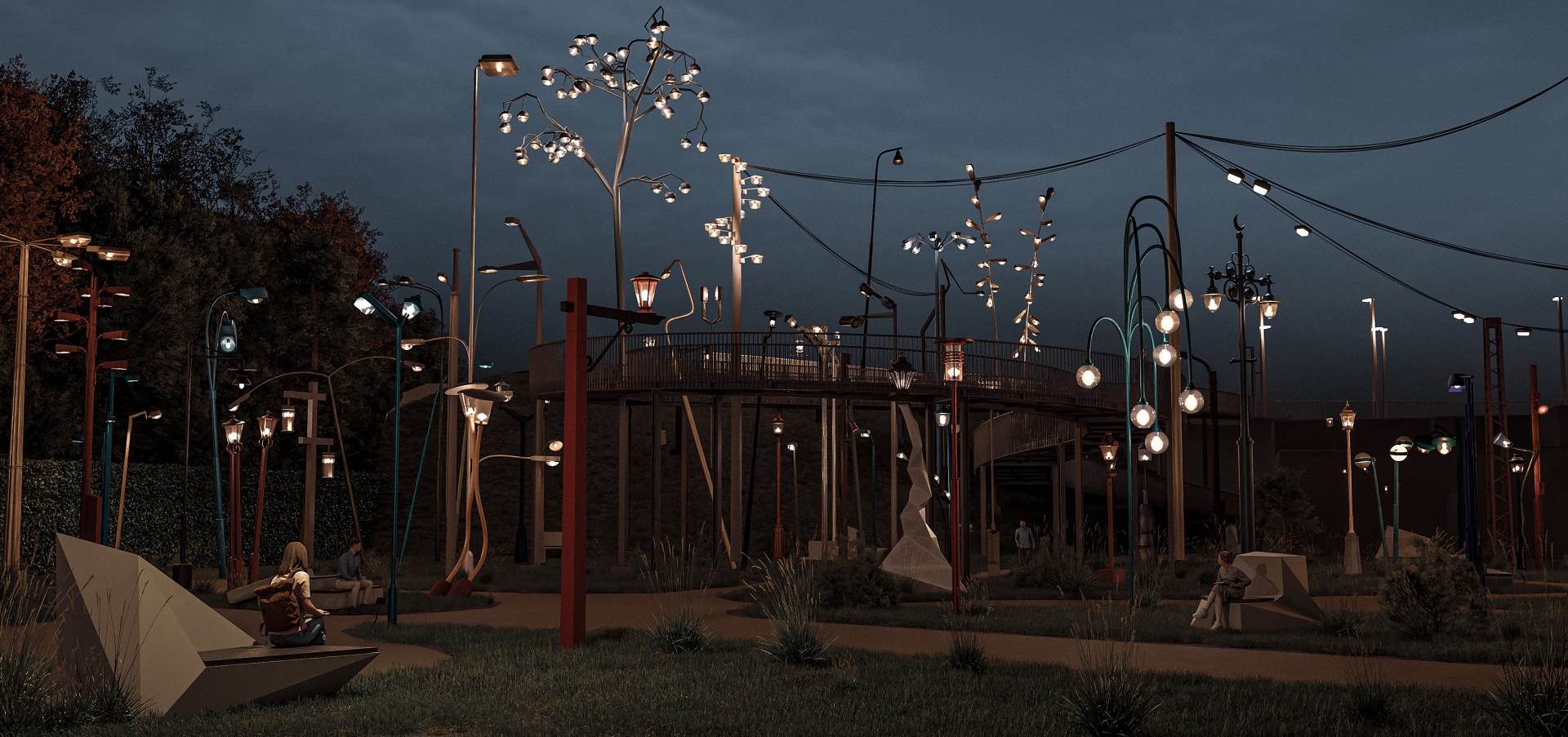 Světla proti temnotě — Dvorecký most, strana Zlíchova